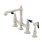 Kingston Brass Duchess Bridge Kitchen Faucet W/ Brass Sprayer, Nickel KS7276PKLBS - alternate 1